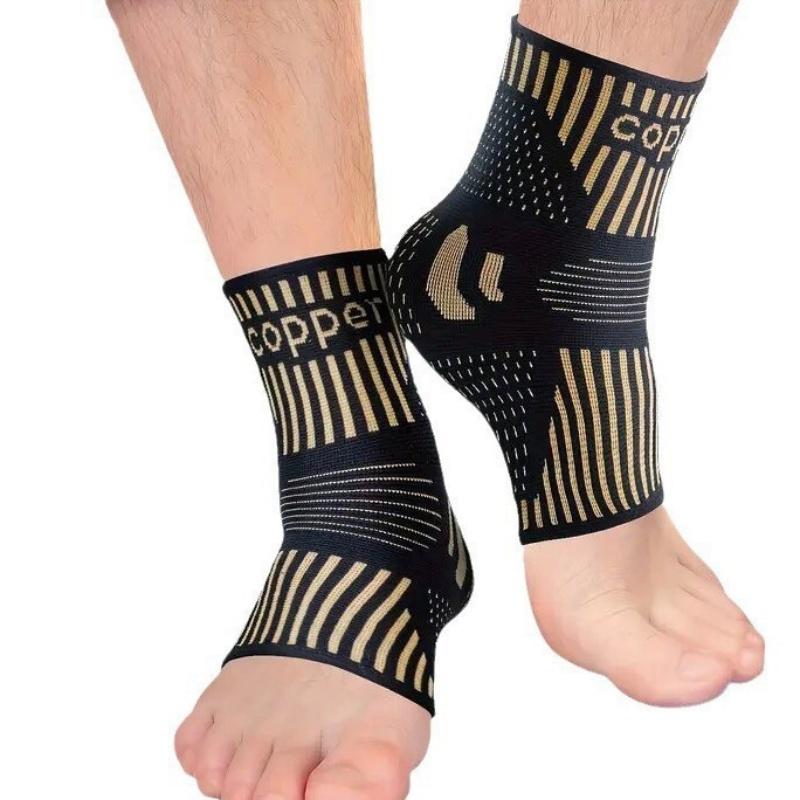 Copper Infused Ankle Compression Sleeve Socks For Plantar Fasciitis Sprained Achilles Tendon Recovery Support M