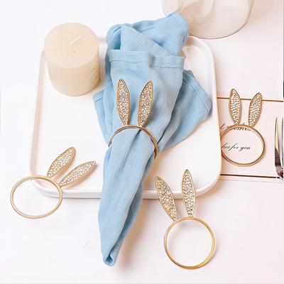 6 Piece -inlaid Easter Rabbit Head Napkin Ring Zinc Zinc Alloy Decorative Napkin Ring  Restaurant