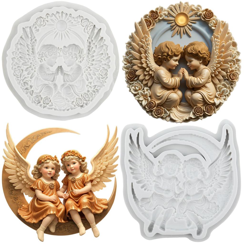 Angel Silicone Molds Angel Baby Fondant Mold Cake Decorating Tools Cupcake Topper Candy Chocolate Gumpaste Mold