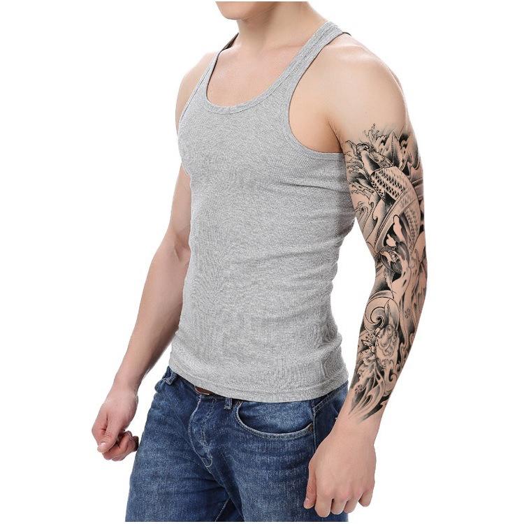 Flower Arm Tattoo Sticker Waterproof Men And Women Sticker Full Arm Waterproof Tattoo Sticker Ukiyo-E Painting Geisha Simulation Big Picture Sticker