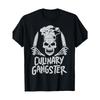 European Sizes Men's & Women's Chef Skull & Knife Graphic T-Shirt - Culinary Gangster Distressed Print