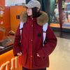 Tooling Parker cotton clothes women's winter design sense medium and long hooded big fur collar thickened loose cotton coat