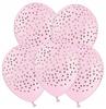Balony Różowy W Złote Kropki, 30 Cm, 5 Szt.