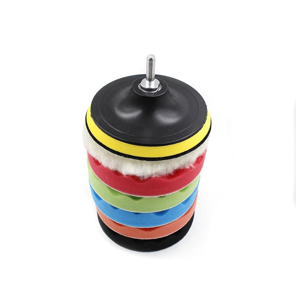 3/5/6/7 Zoll Auto Polierset Polierpad Auto Polierscheibe Wachsschwamm Autopolierer Polieren Für Autopolierer Bohradapter