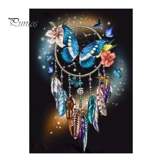

5D Красочные стразы Алмазный художественный комплект Яркий внешний вид Ловец снов Бабочки Морской узор DIY Ремесло Взрослые дети Набор для рисования стразами темно-фиолетового