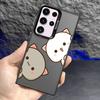 Phone Case for Samsung Galaxy S23 S24 S25 Ultra S20 S22 S23 FE Note 20 S21 Plus S24FE Shell Cover Cute Cartoon Cat Couple