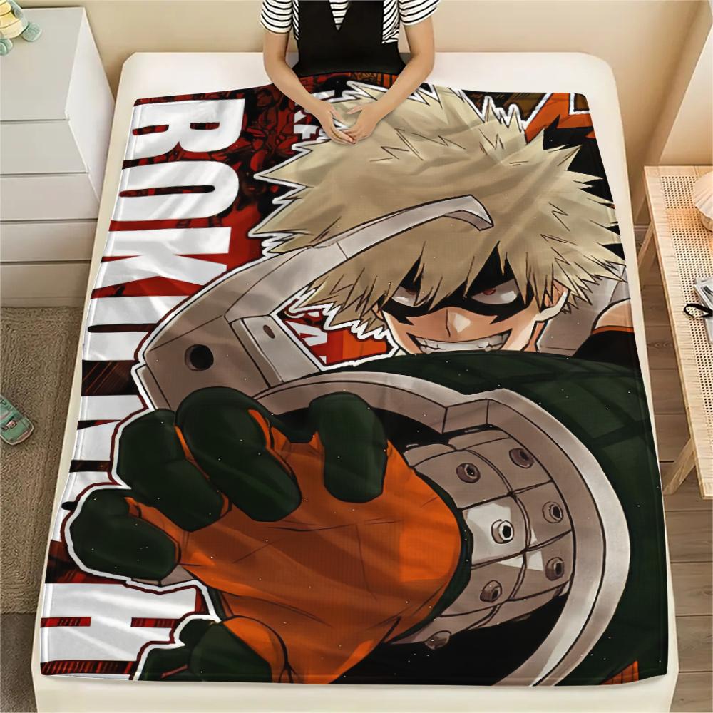 My Hero Academia Character Pattern Flannel Blanket, High Quality Comfortable for All Seasons, Home Decor, Warmth and Comfort, Perfect for Gifts.