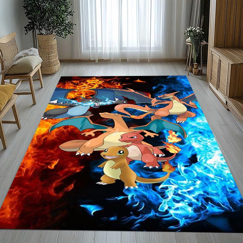 Charizard Charmander Pokemon Living Room Non-Slip Area Rug Soft Carpet for Bedroom Kids Playroom Sofa,Home Decor Doormat Gift