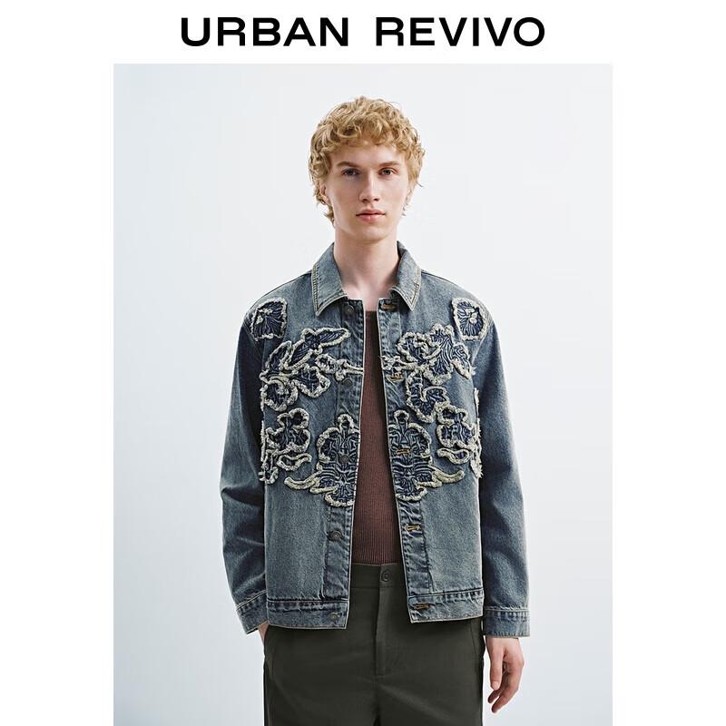 

UR Men s 3D Floral Denim Jacket M