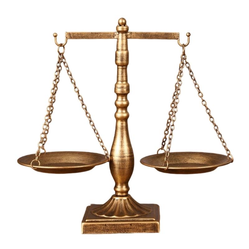 Libra Jewelry Tower Retro Balance Scale Sculpture Justice Scale for Law Students Attorneys Judges Lawyer Office Decors