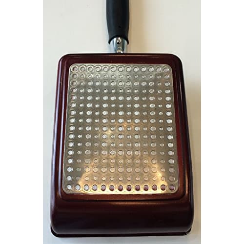 Pearl Metal Tamagoyaki Frying Pan, 13x18cm, IH Compatible, Rise Blue Diamond Coat, HB-323, Black