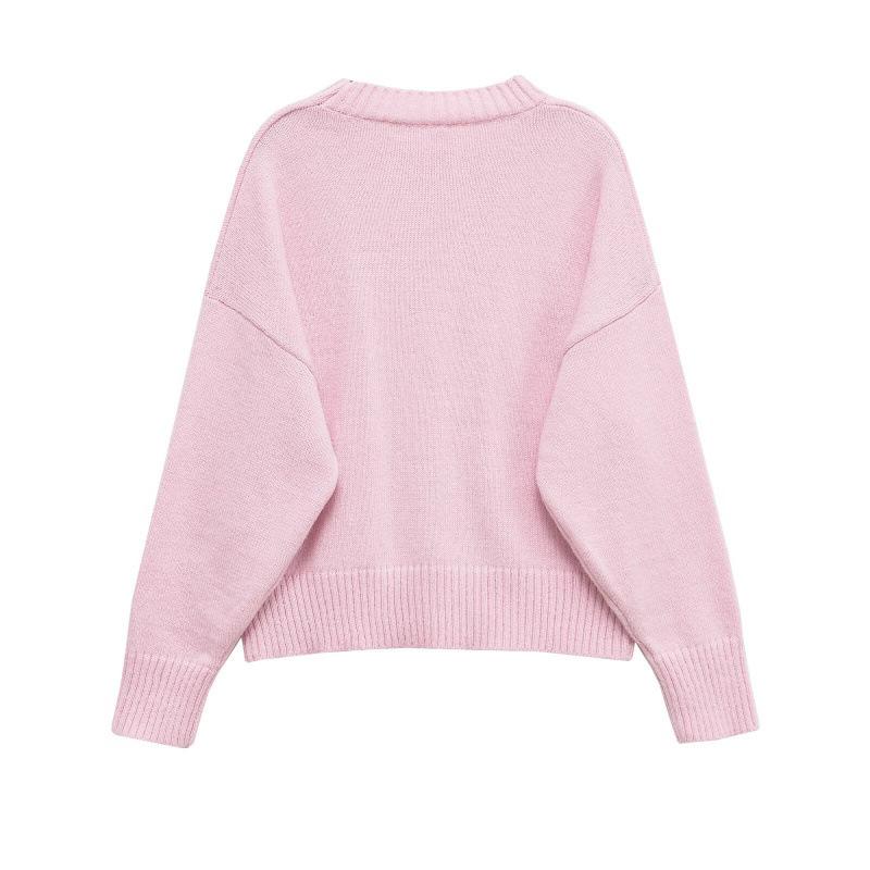 European and American Style New Women's Fashionable Versatile Cross-border Foreign Trade Wholesale Soft Flat Knit Sweater