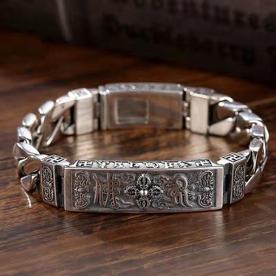 High End Sextecken Sanskritarmband, Vintage Hästsvansarmband, Herr- och Dammodeller