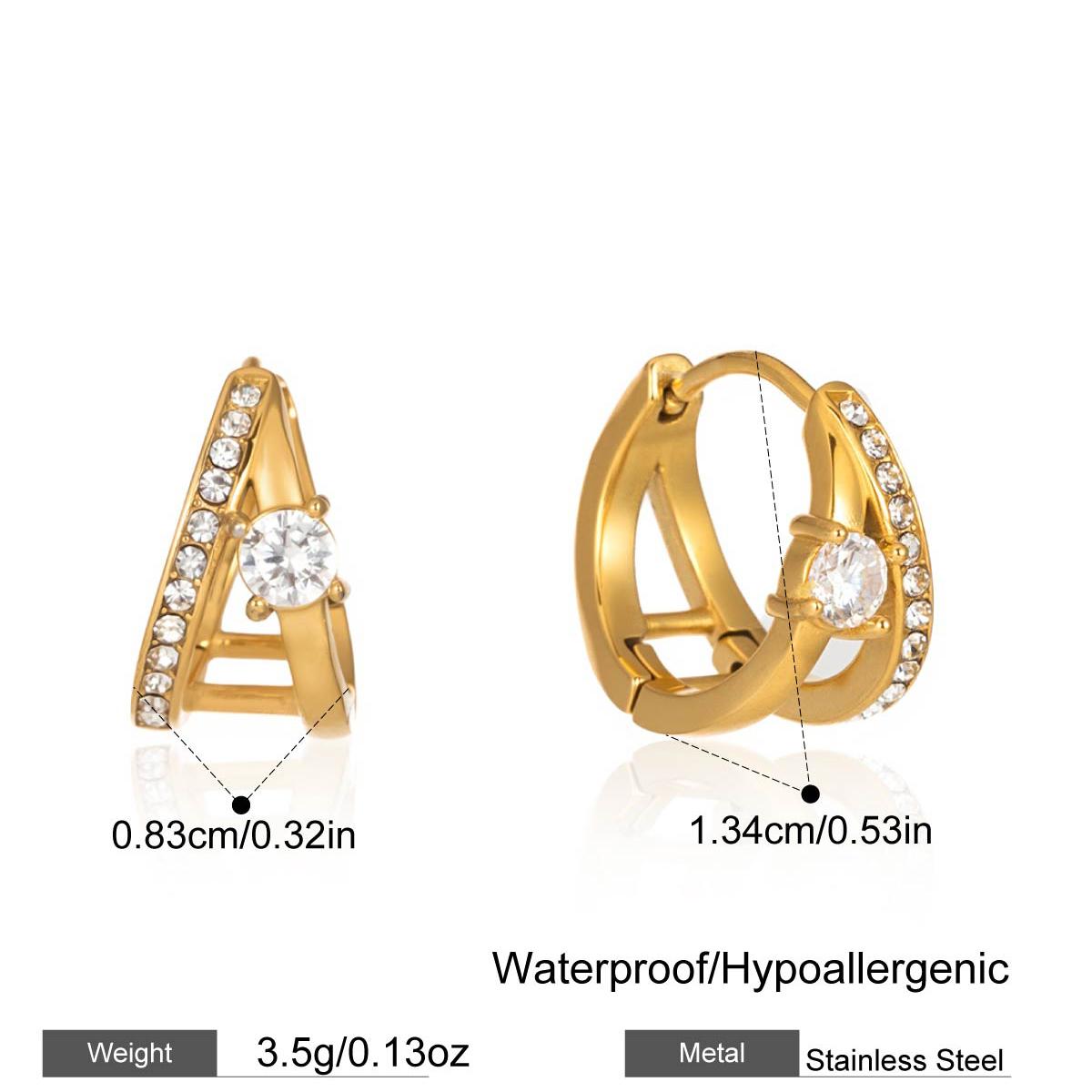 

Stainless Steel Geometric Double-layer Hollow Earrings For Women Autumn Winter Style Daily Wear Fashion Jewelry белый