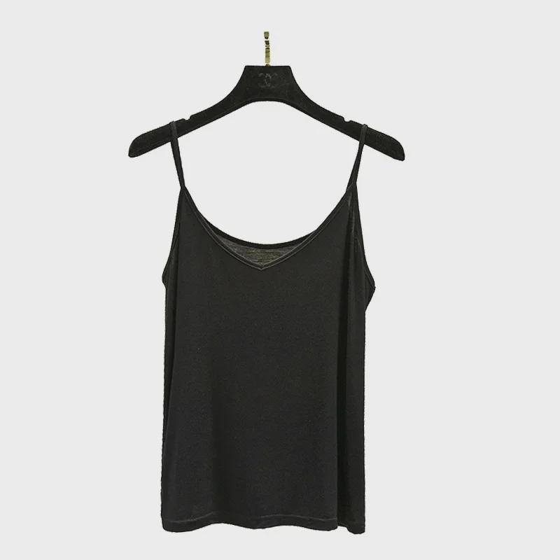 Women's Modal V-Neck Sleeveless Tops - Slimming, Thin, Summer Casual Wear