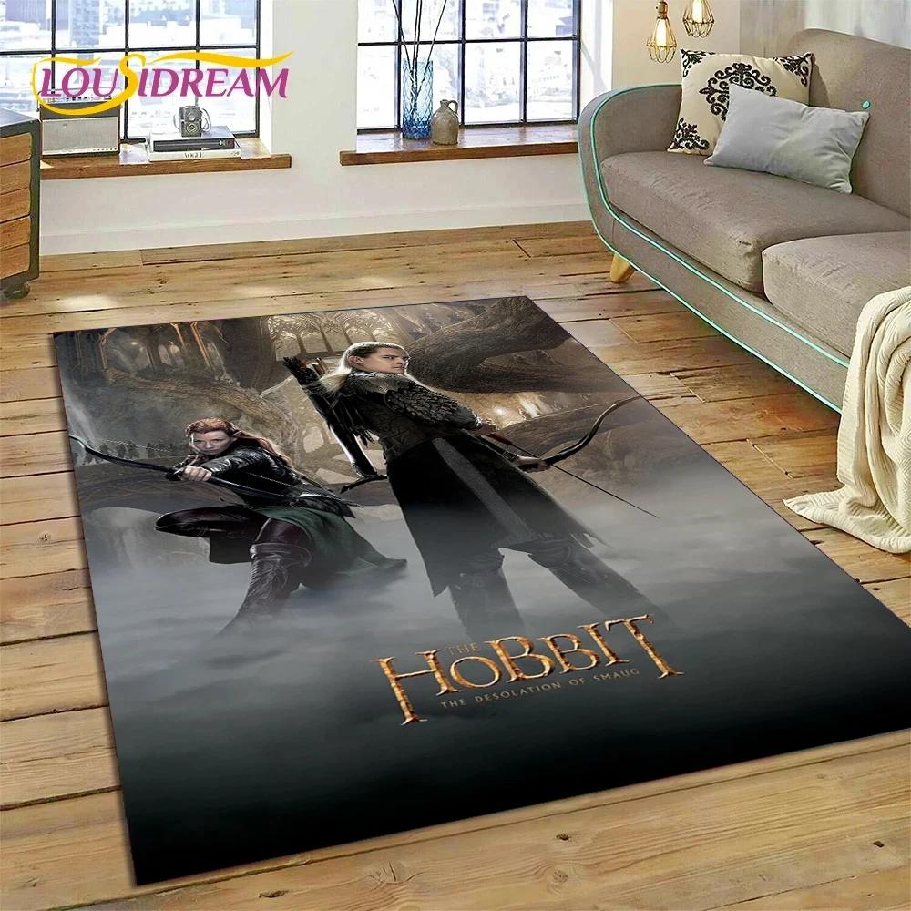 3D L-Lord of The Rings H-Hobbit Movie HD Rug Carpet for Living Room Bedroom Home Decor,Non-slip Decoration for Sofa Doormat Gift