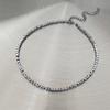 Korean Version of Broken Silver Geometric Square Necklace Women's Versatile Simple Broken Silver Collarbone Chain Niche Geometric Rhombus Neck Chain