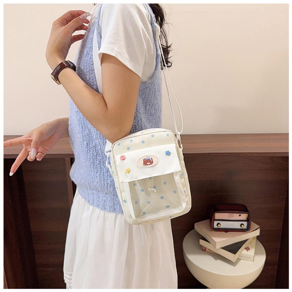 Neue Süße Damen Schultertasche Niedliche Kawaii Cartoon Ita Tasche Japanischer Stil Für Unterwegs Durchsichtige Umhängetasche Handytasche