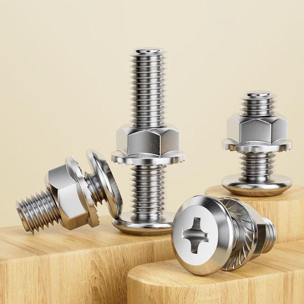 M6 M8 Hex Head Screws Lock Washers Bolts and Nut Set Multi-Purpose Allen Head Bolt  DIY Projects