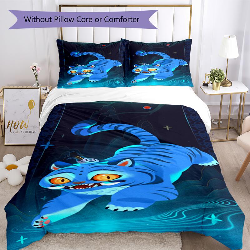 3pcs KPop Demon Hunters Bedding Set Duvet Cover Closure Includes 1 Duvet Cover & 2 Pillowcases, Soft and Comfortable for All Seasons.
