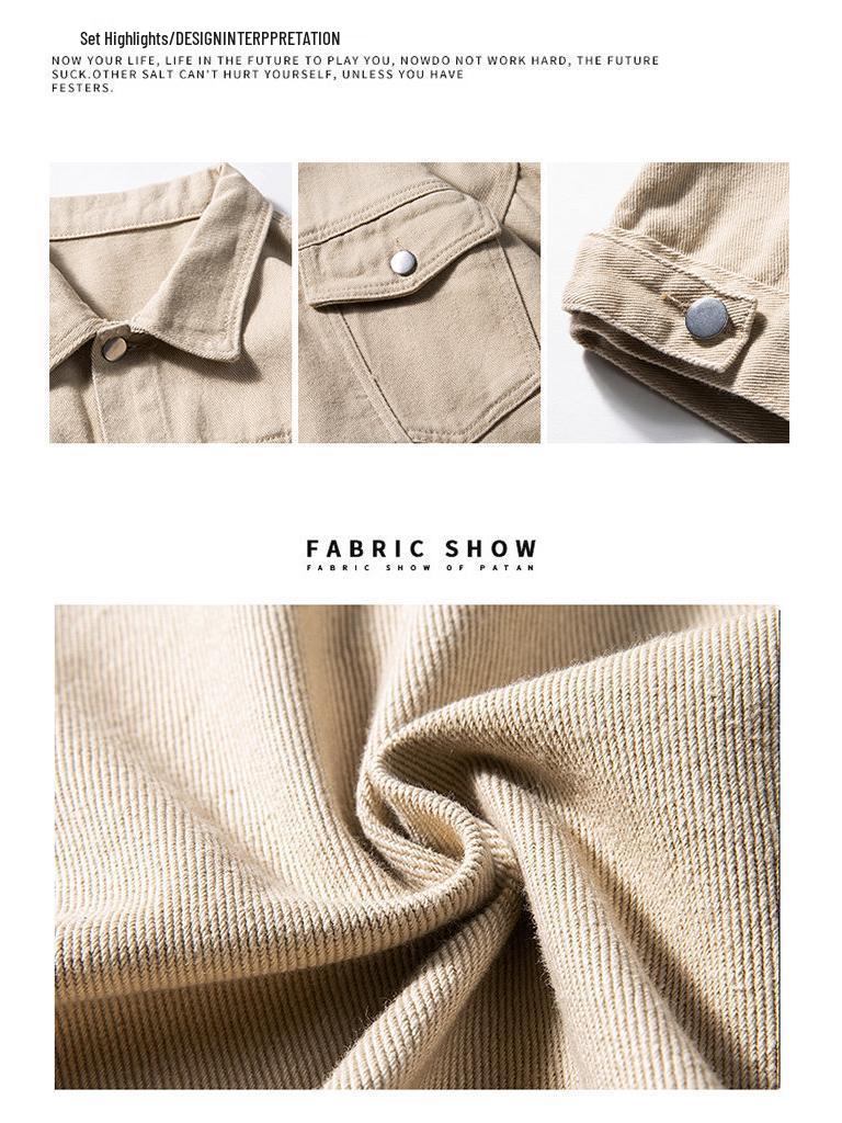 Pánská trendy volná džínová bunda - Velká, ležérní všestranný svrchní oděv na podzim/zimu