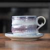 Japanese Style Hand-Pinched Ceramic Coffee Cup & Saucer Set