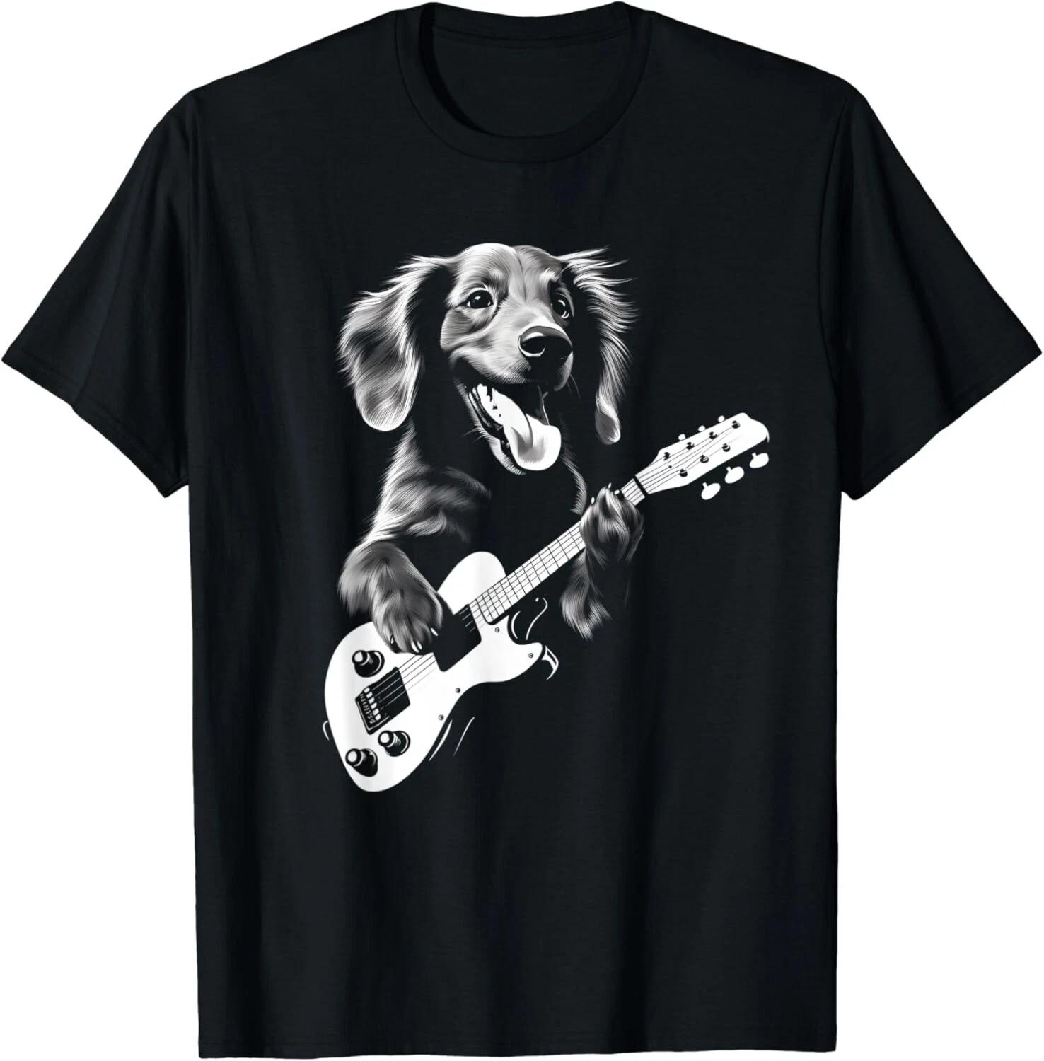 

Dachshund Playing Guitar - Funny Guitar Dog Gift Unisex T-Shirt 4XL