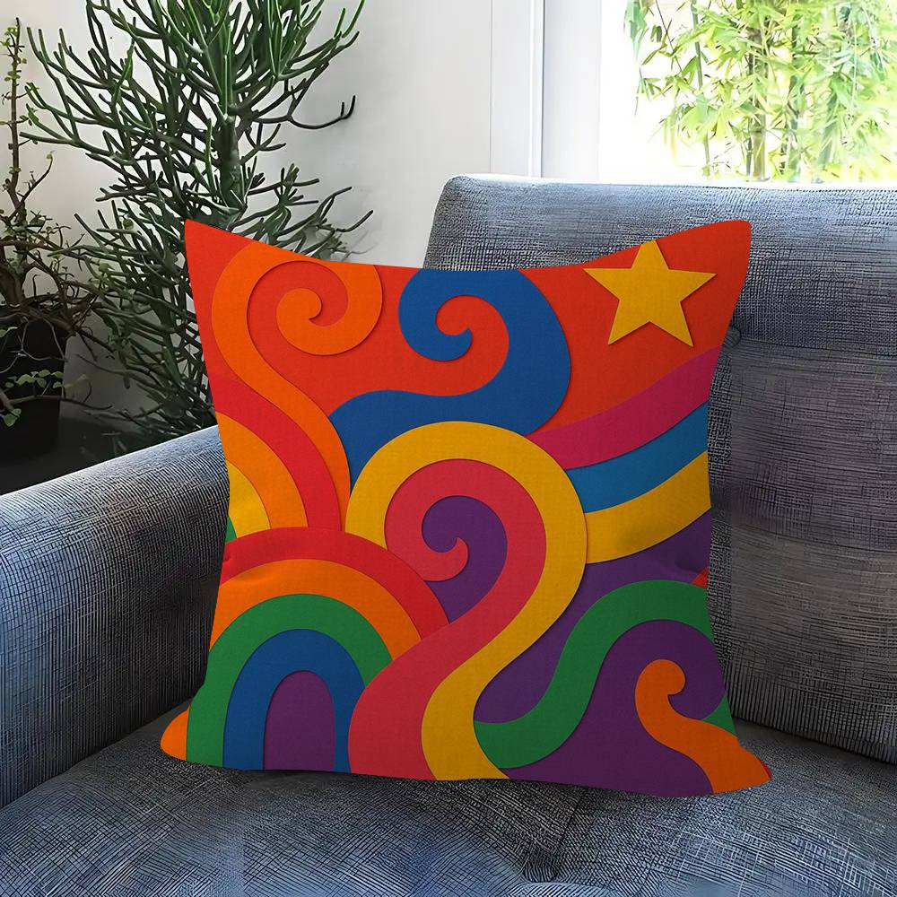 Home Decor Colorful Graffiti Cushion Cover Inches Farmhouse Decor Home Throw Pillow Covers for Couch Decorations