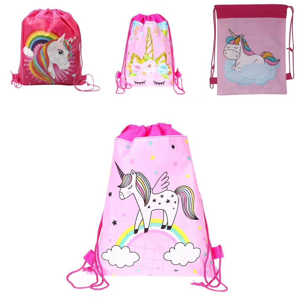 Adorable Unicorn Drawstring Bag For Girls With Cute Cartoon Design For Travel And School