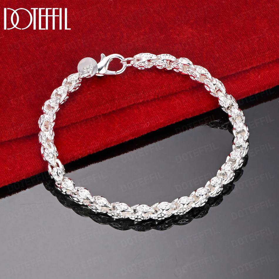 925 Sterling Silver Wedding Gift Jewelry Geometric Fashion Bracelet