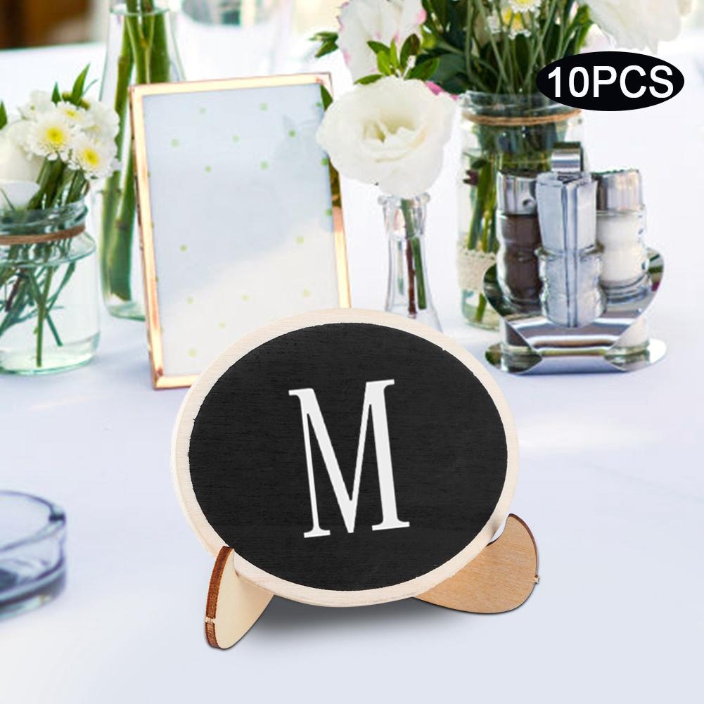 10Pcs Wood Mini Display Blackboard Art Craft Desktop Message Board Ornament for Wedding Decor