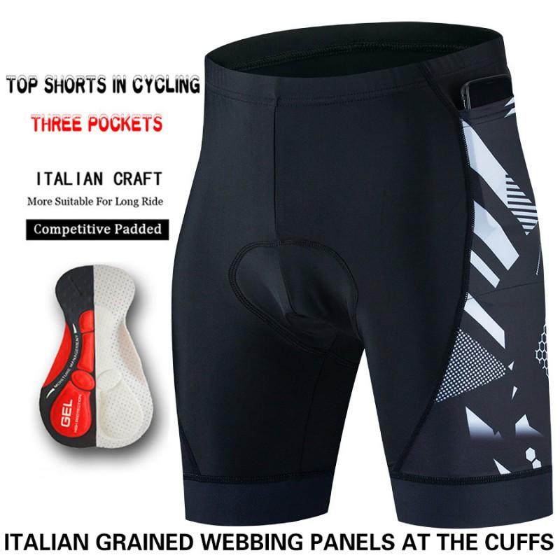 

Men s Cycling Suit Shorts Bicycle Quick-drying Breathable 3 Pockets Tight GEL Silicone Cushion S