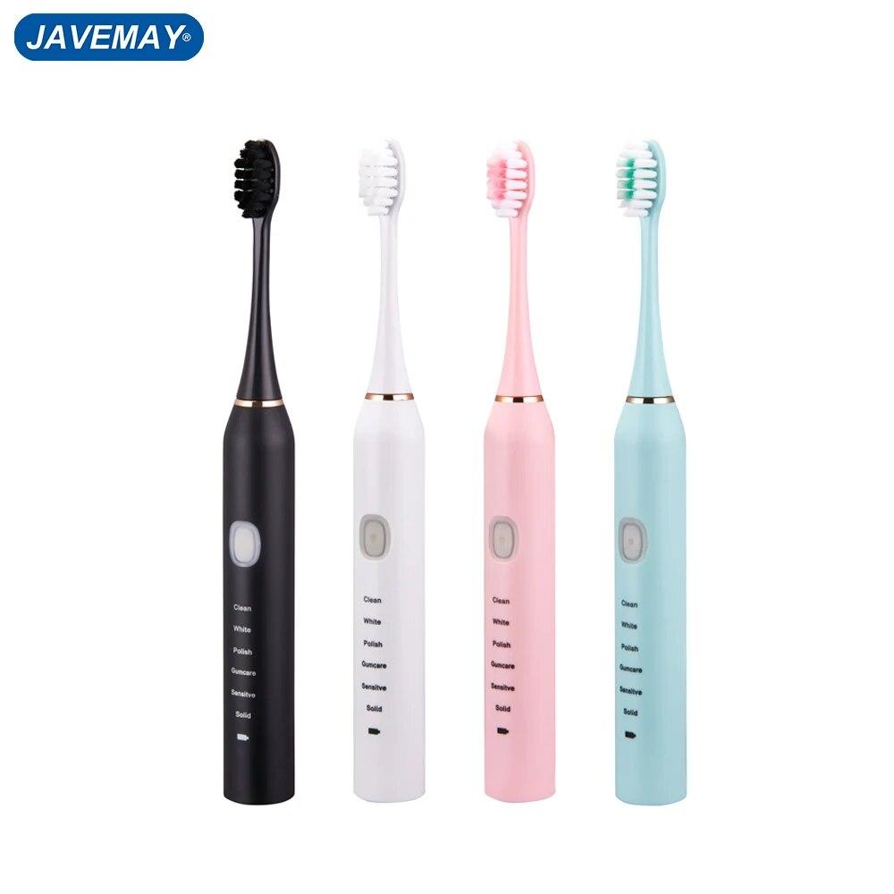 

Sonic Electric Toothbrush For Adults Kid 6 Mode Smart Timer Whitening Tooth Brush Ipx7 Waterproof Replaceable Head J210