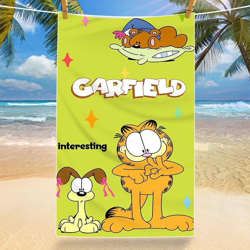 Lazy Days Start Here! 3D G-Garfield Beach Towel, Quick Dry Soft Microfiber Swimming Towel, Lightweight Gift for Teens Kids