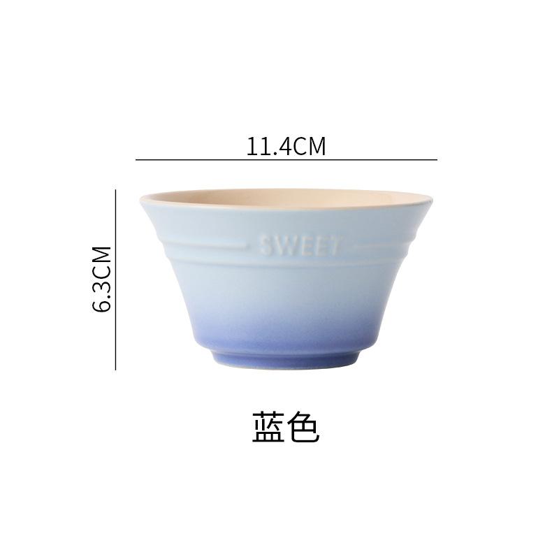 French Gradient Rice Bowl  Nordic Ceramic Rainbow Bowl  Household Dining Bowl Personalized Baking Bowl Oven Specific Bowl