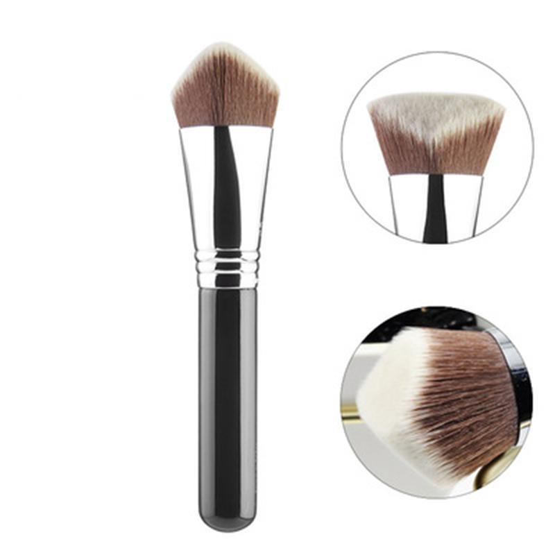 Custom Logo Angled Synthetic Hair Crescent Arc Shape Flat Angled Foundation Brush Brushes for Make Up Foundation Private Label