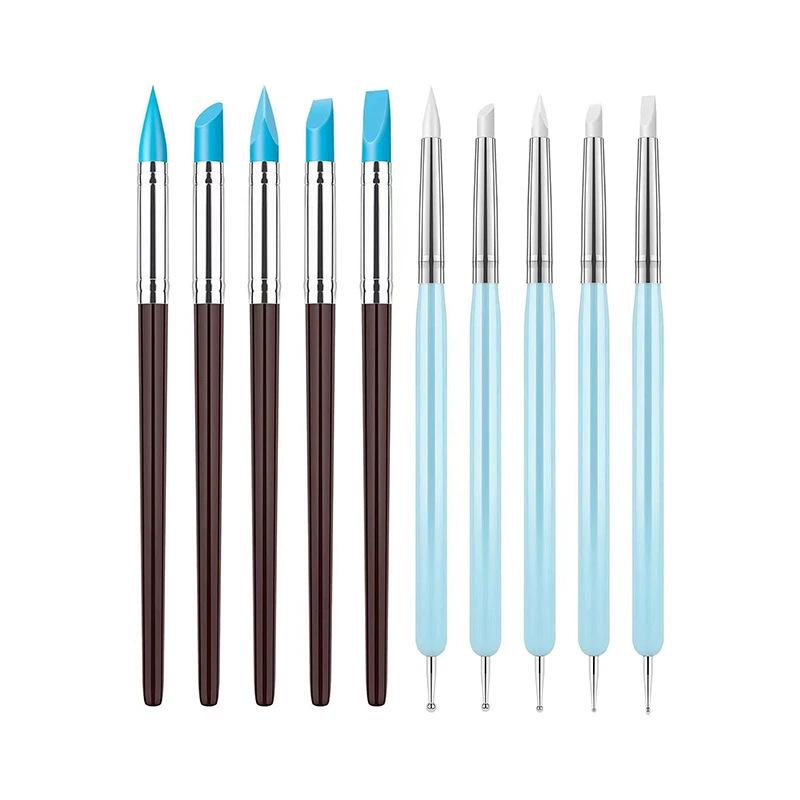 Dual-Ended Nail Art Dotting Pen & Wax Pencil Set - 5 Pieces