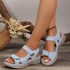 Ladies' Elegant Mary Jane Sandals - Breathable Toe and Cushioned Insole, Comfortable Summer Beach Wedge Heel Design - Outdoor Wear | Open Toe Sandals