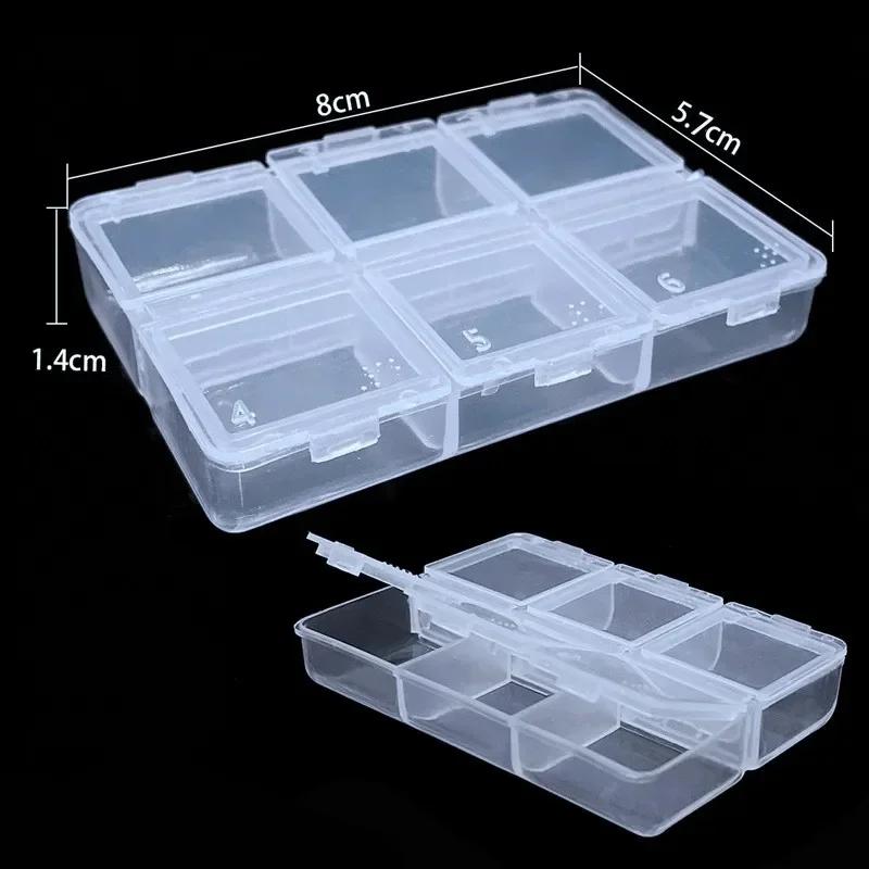 Transparent Plastic Storage Jewelry Box Plastic Compartment Adjustable Container Storage Boxes Beads Ring Earring Organizer Case