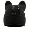 Stretchable Winter Knit Hat Knit Pullover Hat New Cat Ear Beanie Hat  Spring Autumn Winter