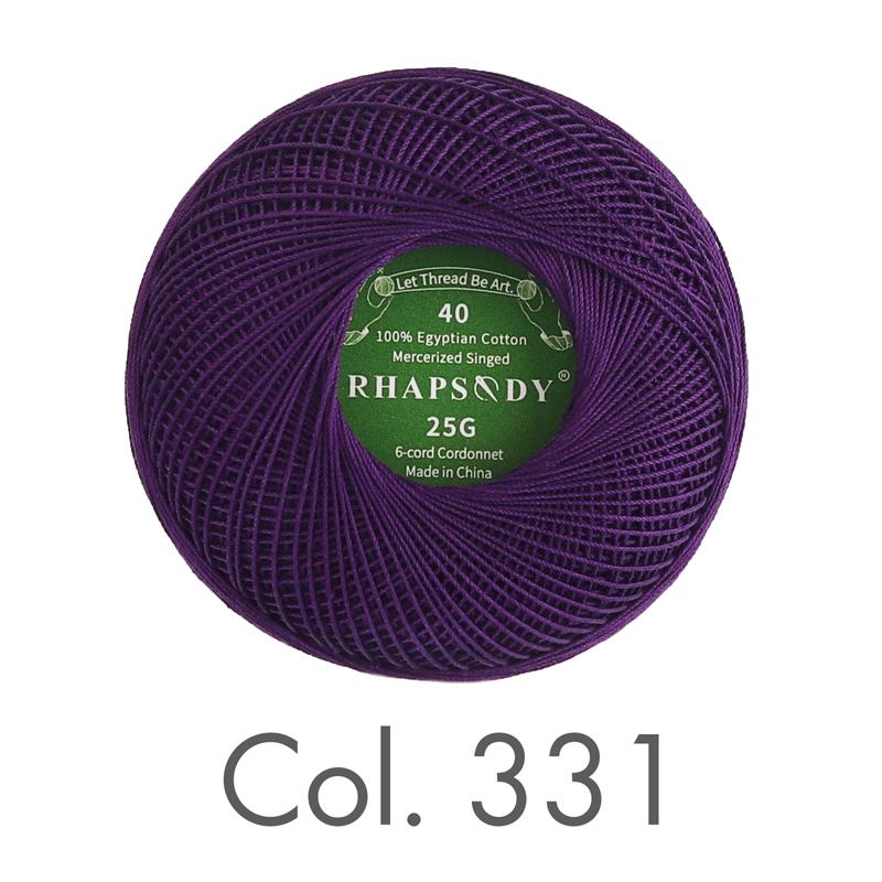 Rhapsody Premium Cotton Crochet Thread Size 40 for Tatting Needlepoint Knitting Bobbin Lace Quilting Sewing Mercerized