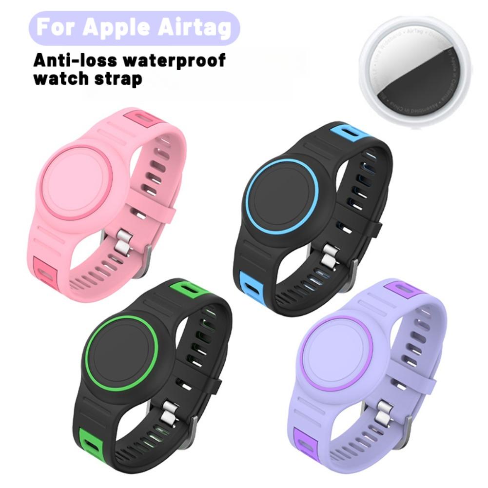 Waterproof Case for Apple AirTag Silicone Strap Air Tag Anti-lost Protective Cover for Kids Children Tracker Locator Wristband
