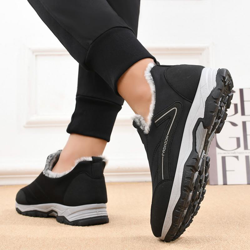 Winter Snow Boots Men Casual Slip On Ankle Boots Warm Fur Comfortable Sneakers Non-slip Botas Men Shoes Zapatos Hombre2024