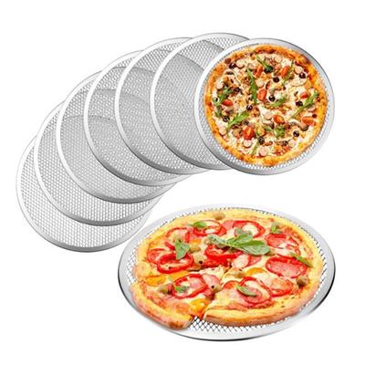 Aluminum Pizza Pan Mesh Screen Non Stick 11 Inch Baking Tray Fast Airflow Crisp Pizza for Family Meal Nights