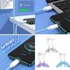 High Efficiency 2m Type C Charging Cable Power Adapter Line Wire Cord for Smartphone Earbud Braided Design Easy to Use