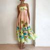 Frühling 2026 Europäisches & Amerikanisches Damenkleid mit Graffiti-Print - Sexy Spaghettiträger, Ärmellos, Großes Saumdesign