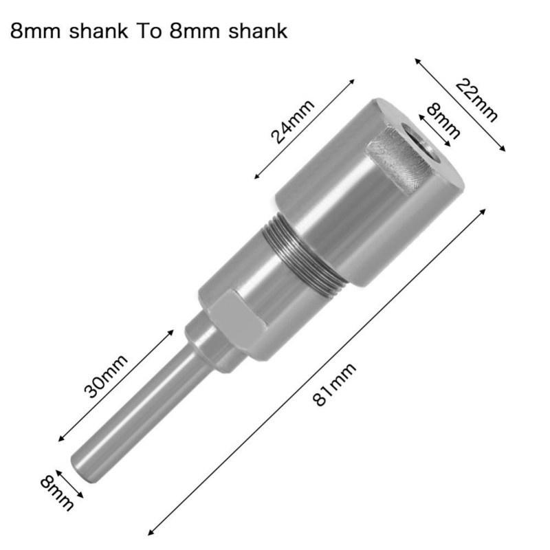 1/4" 8mm 12mm 1/2" stopka 6mm stopka Router Bit Prodlužovací kleština kleštiny Prodlužovací stroj pro gravírování Fréza na dřevo