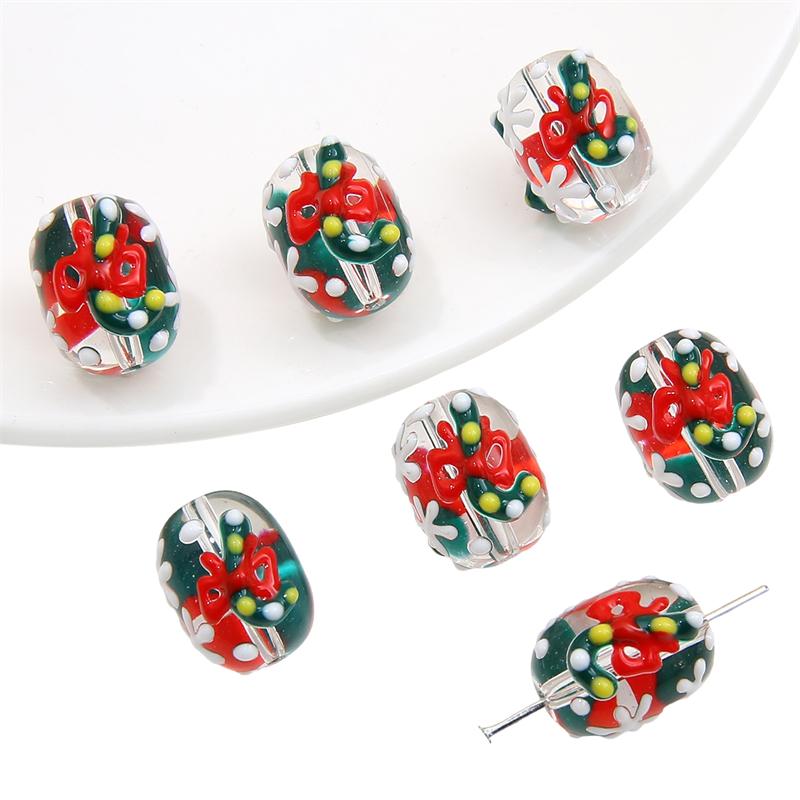 

Кришталеві скляні намистини, ручний розпис, різдвяна колекція, намистини для виготовлення ювелірних виробів, браслет, намисто своїми руками 05