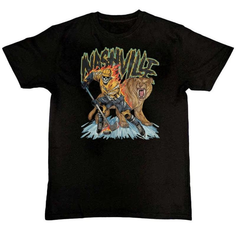 

Nashville Predators Ice Hockey Skeleton Vintage Unisex T-Shirt S