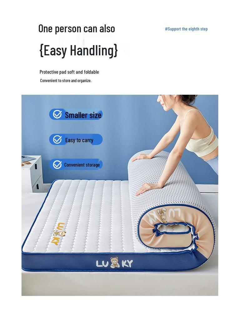 Student Dormitory Quilted Latex Mattress Pad - Thick 1.8m Tatami Bed Sponge
